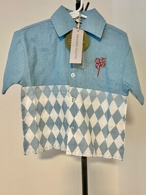 The Sunday Collective Pinwheel Harlequin Button Down